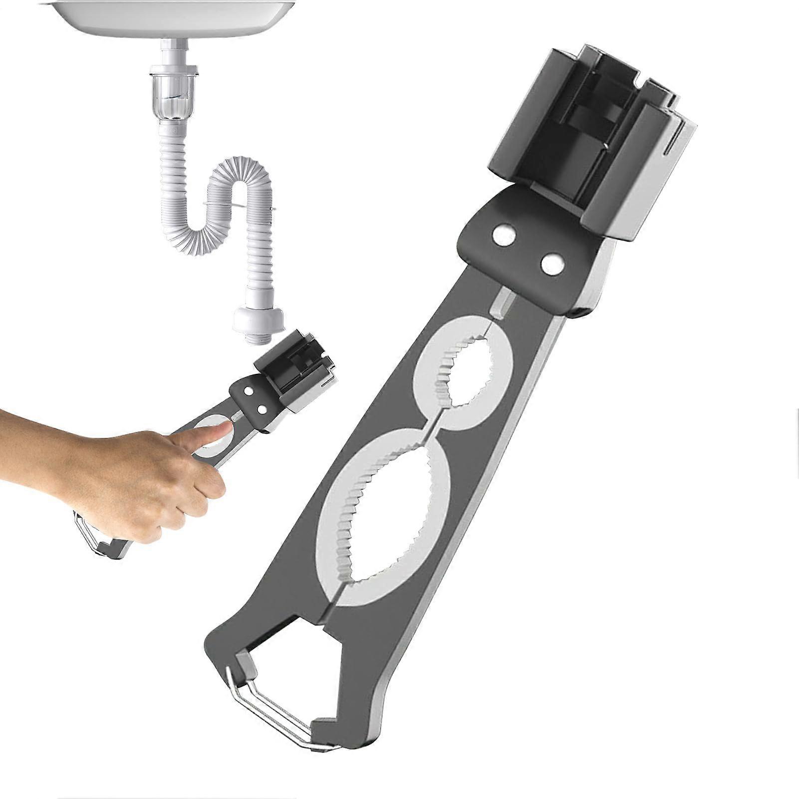 Under Sink Wrench Faucet Tool Faucet Installation And Removal, Adjustable Non Slip Grip, Stainless Steel, Model USW01