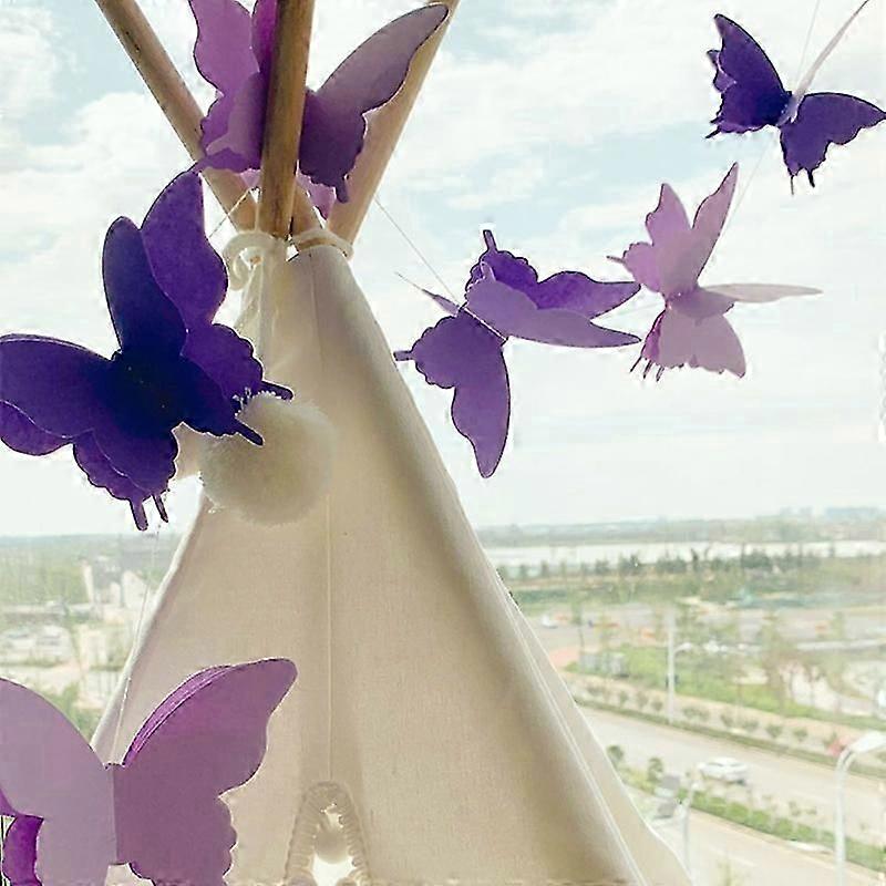 3D Paper Butterfly DIY Banner Hanging Decors Butterfly String Hanging Streamer-