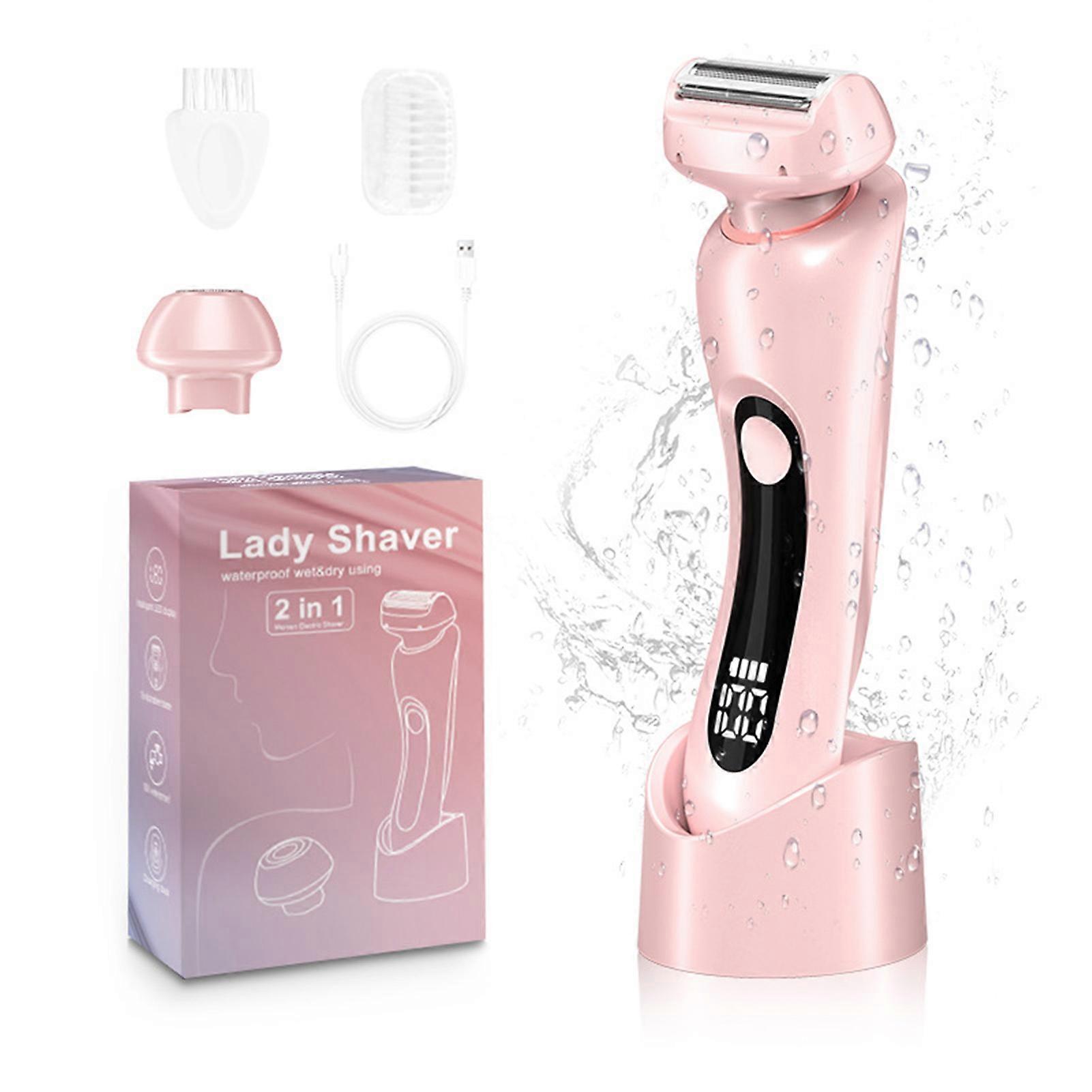 Women's Electric Shaver Cordless Wet Dry with LCD Display Painless Hair Remover for Body Legs Bikini Face