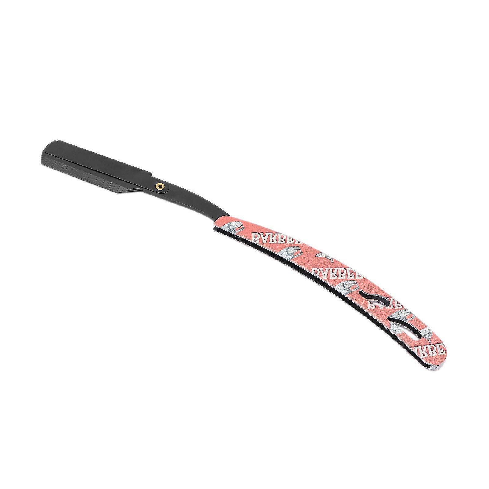 Stainless Steel Straight Edge Razor Men Manual Shaver Beard Trimmer Red (Without Blade)