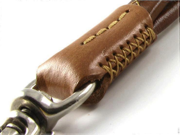 Dog Short Chain Leash Explosion Proof Large Dog Lead PU Leather Handle Spring Buffer(Brown)