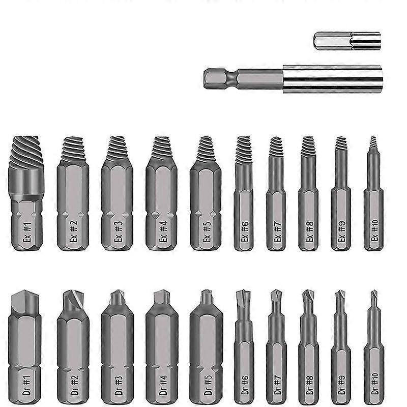 22 Pcs Damaged Screw Extractors, Screw Extractors with Separate Polishing and