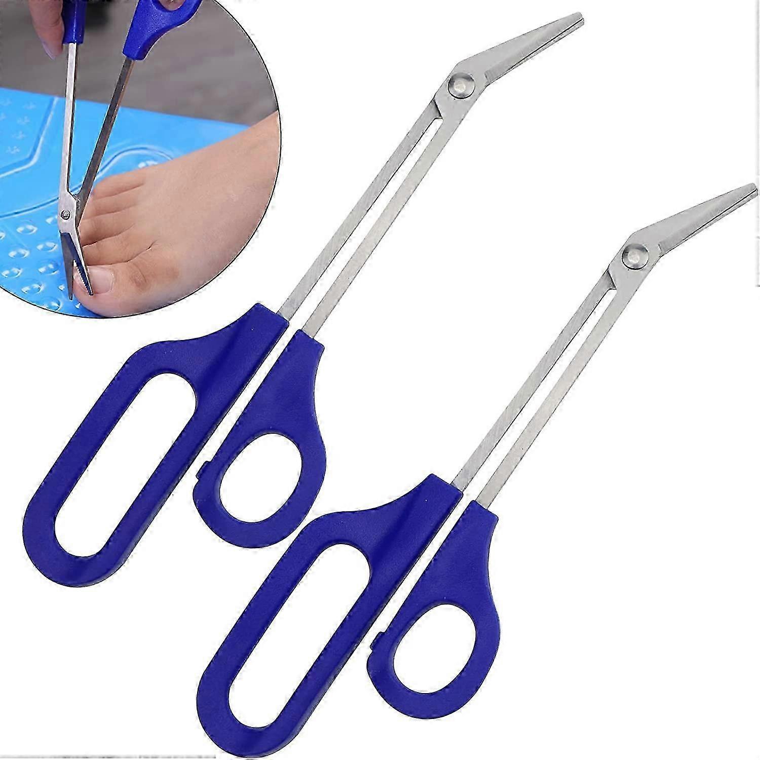 2 PACK Long Handle Toenail Clippers Scissors for Seniors,Toe Nail Cuticle Scissors Clippers Toenail