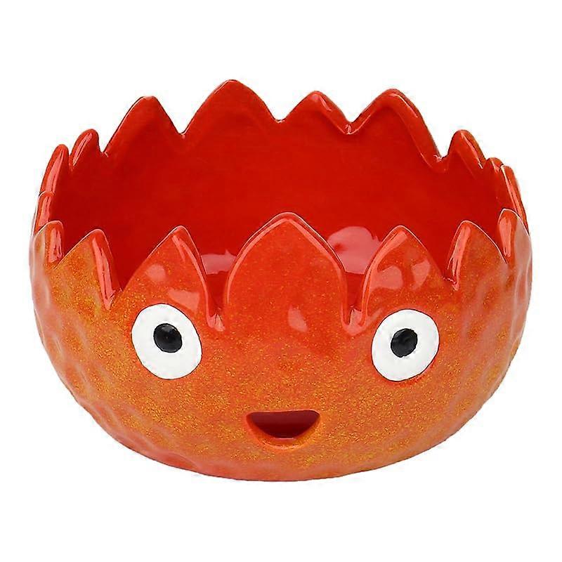Flame Yarn Bowl Ceramic Red Large Size For Crocheting And Knitting Handmade Gift For Beginners