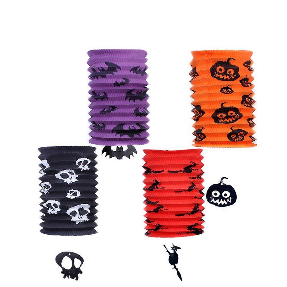 Halloween Paper Lanterns for Decoration 4Pcs Colorful Halloween Party Lanterns