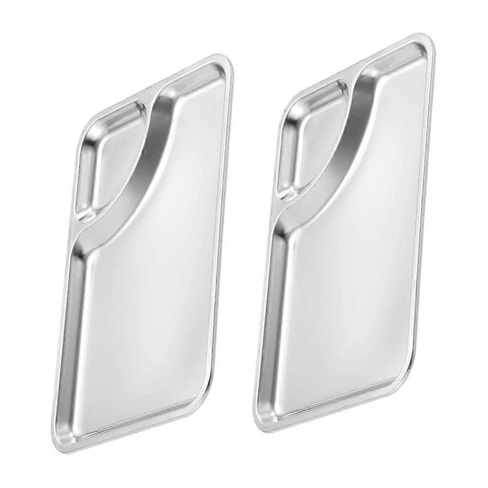 Dipping Sauce Plates 2Pcs Stainless Steel Great For Kitchen Tableware Casual Dining Featuring Flat Top Design