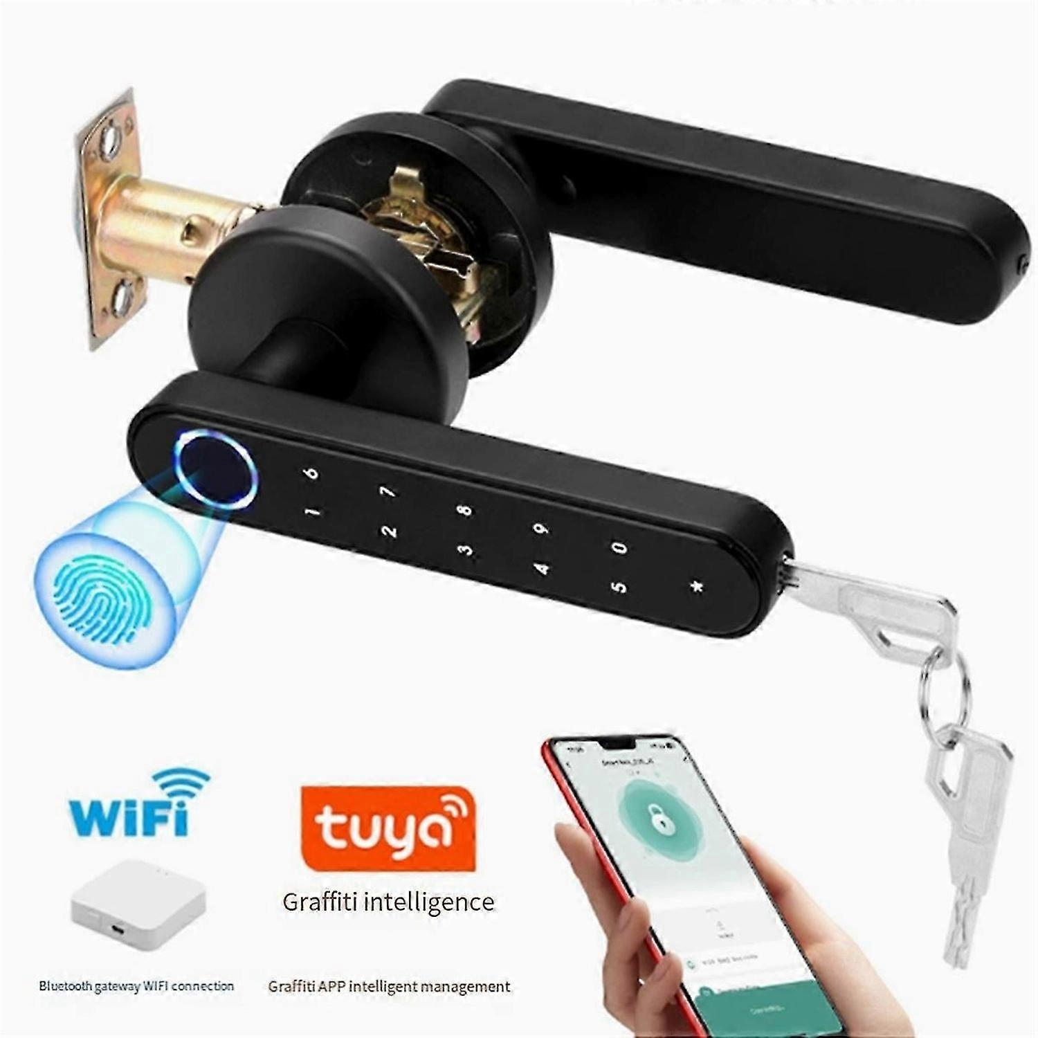 Tuya Smart Life APP Smart Fingerprint Password RFID Card Lock