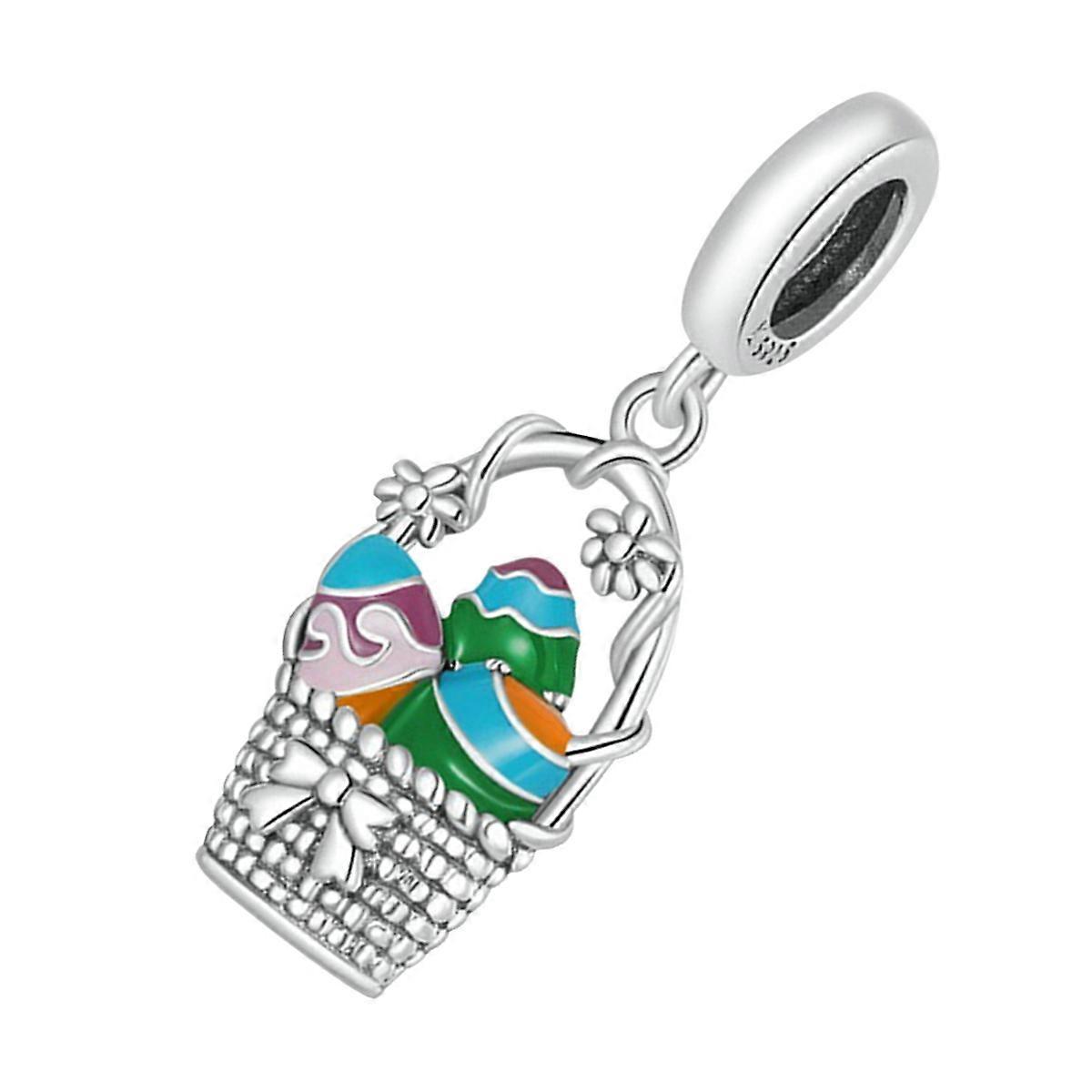 Silver Easter Earring Charms for Jewelry Making 2Pcs for Bracelets