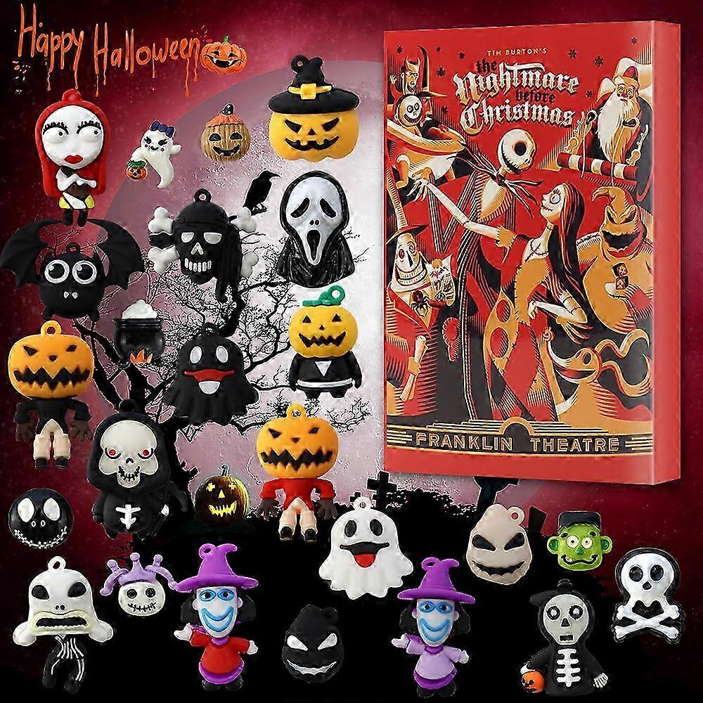 New Countdown Doll Calendar Blind Box 24pcs Horror Night Horror Character Arrival Gift Blind Box Advent calendar