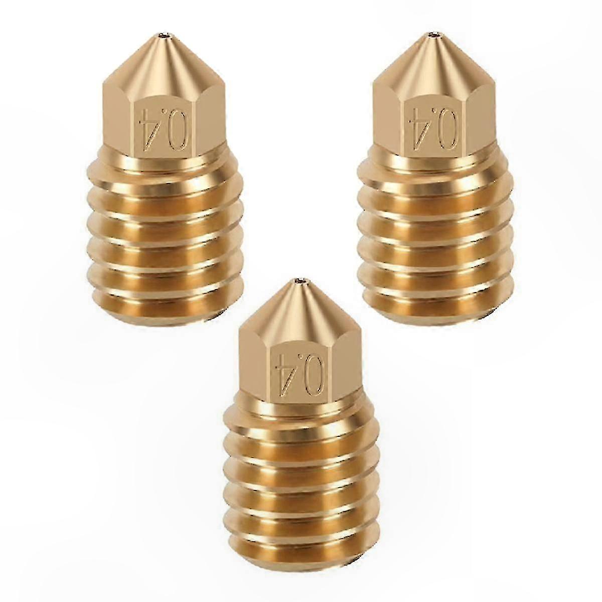 3Pcs 0.4mm Brass Nozzle High Flow Three Holes for 3D Printer Replacement Parts CHT Style Enhanced Precision