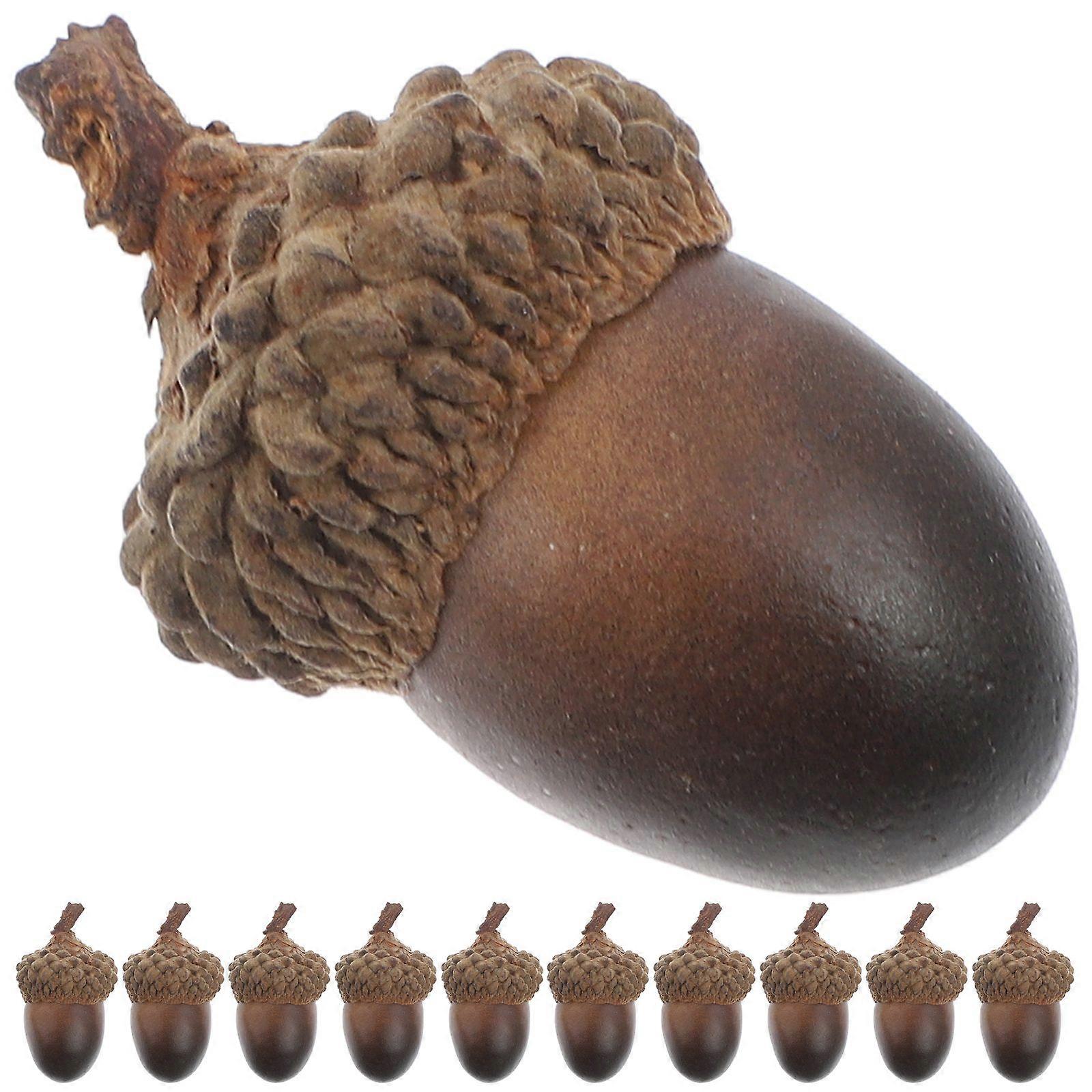 60pcs Artificial Lifelike Simulation Small Acorn Set Decoration False Nuts Home Kitchen Decor