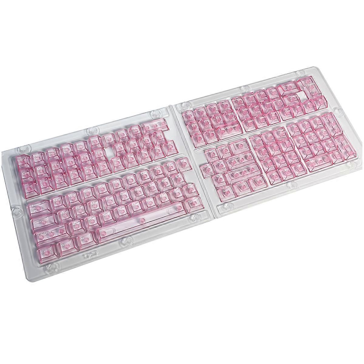 Pink Clear Keycaps Set Pink  parent Keyboard Keycap with Shine-Through Design Replacement Keycap
