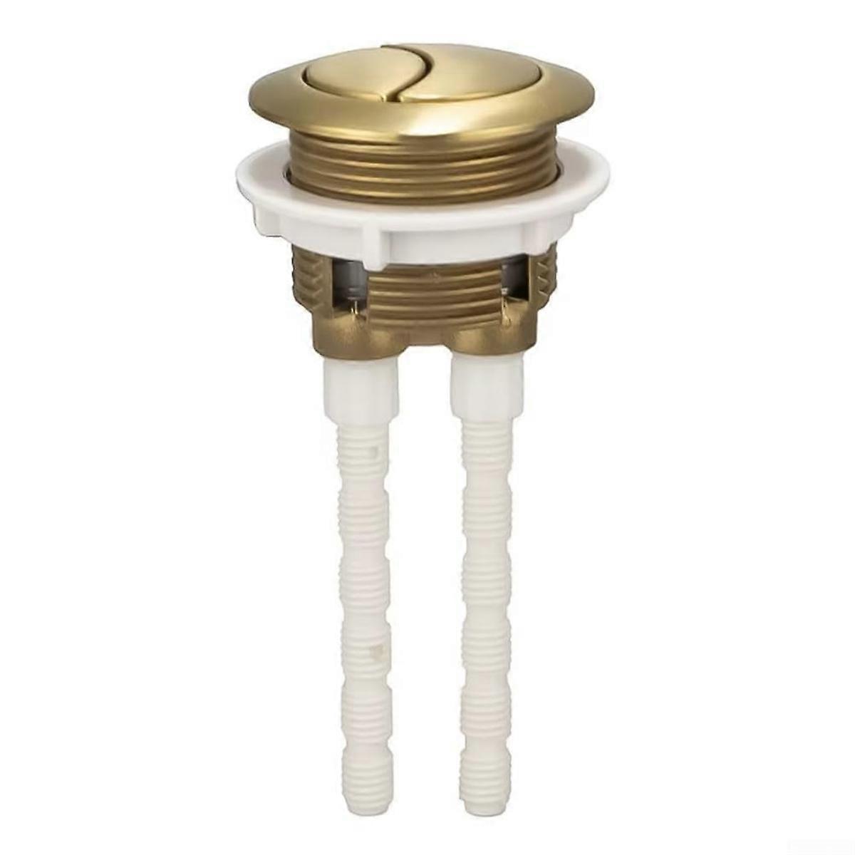 Flush Button Brushed Brass Universally Toilet Dual Flush Button Fit 38mm Cistern Hole, Powerful and