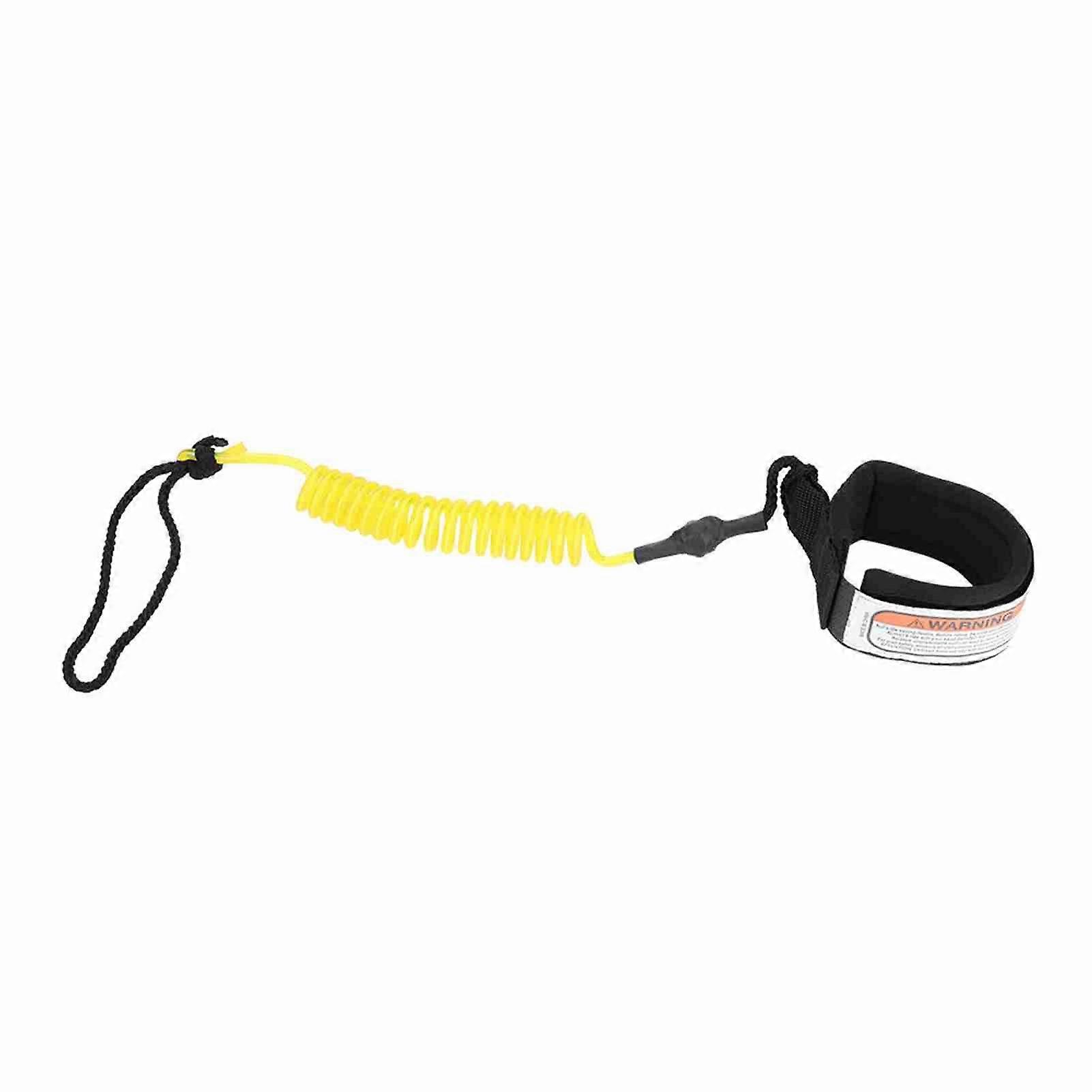 Stand Up Paddle Board 5mm Coiled Spring Leg Foot Rope Surfing Leash for Surfboard (yellow)