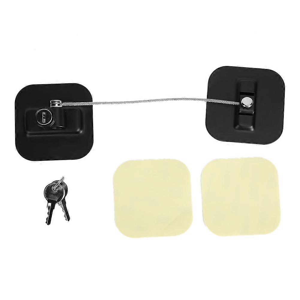 Square Black ABS Refrigerator Closet Cabinet Lock Child Safety System with Key