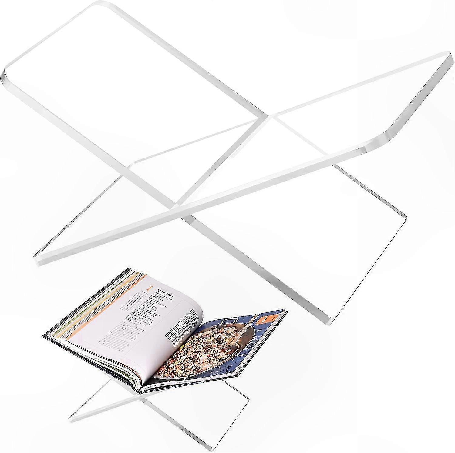 Transparent Acrylic Book Display Stand, Sturdy Large Reading Holder for Open Books, Clear Art Book Support