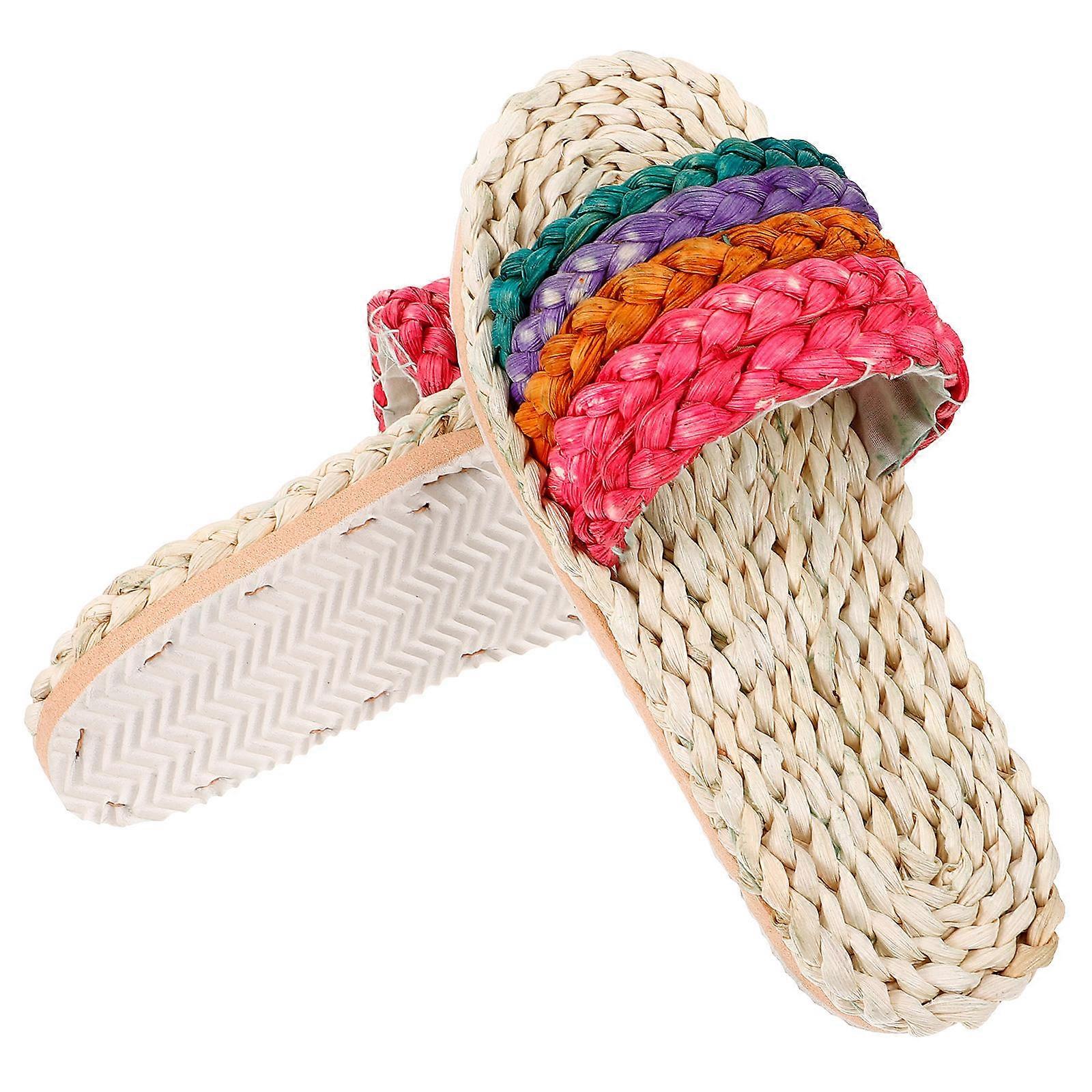 Assorted Use Slippers Woven Slippers for 1Pair Comfort
