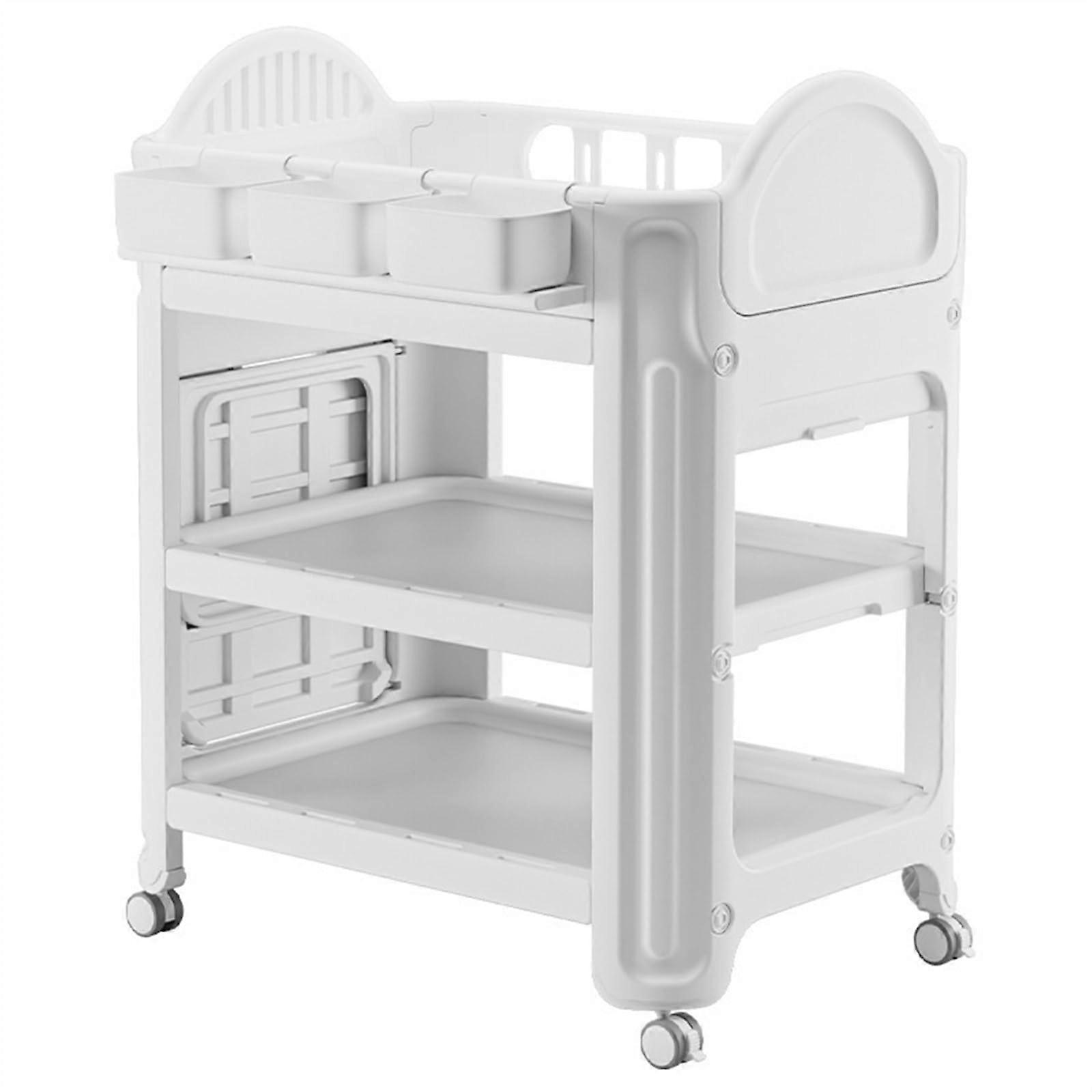 Portable Changing Table for Baby Diaper Changing Table Removable Newborn Bath Stand Crib Nursery Organizer