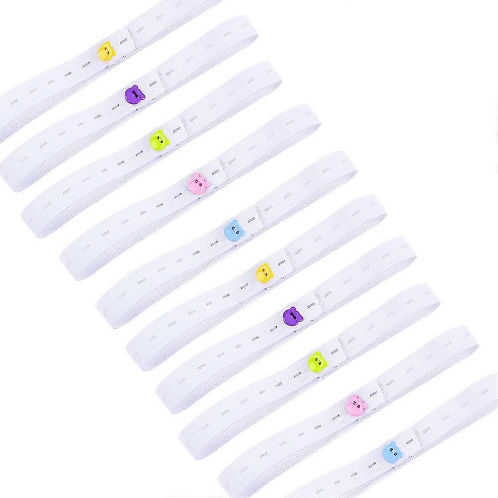 White Infant Diaper Tape Adjustable Safety Fixing Belt 20Pcs with Buckle