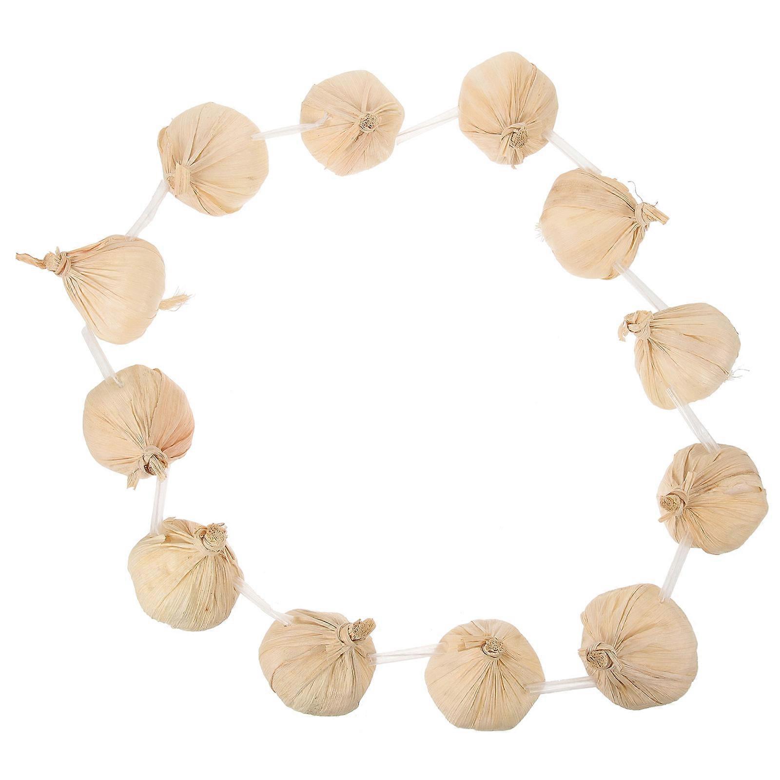 Artificial Garlic String Wreath Decoration For Halloween Party Stage Performance 3Pcs Beige Foam Material