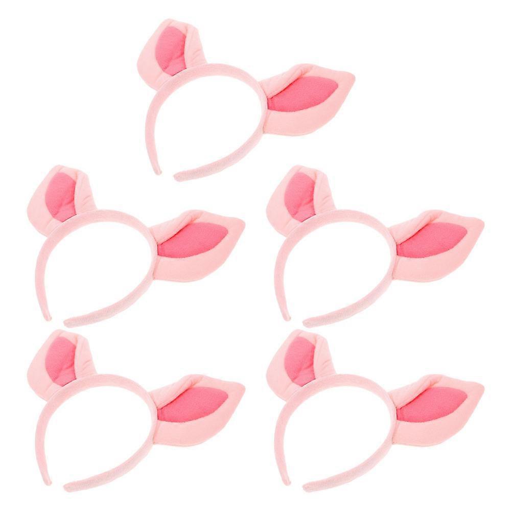 Pink Plush Headband for Stage Performance with 15Pcs Animal Ears