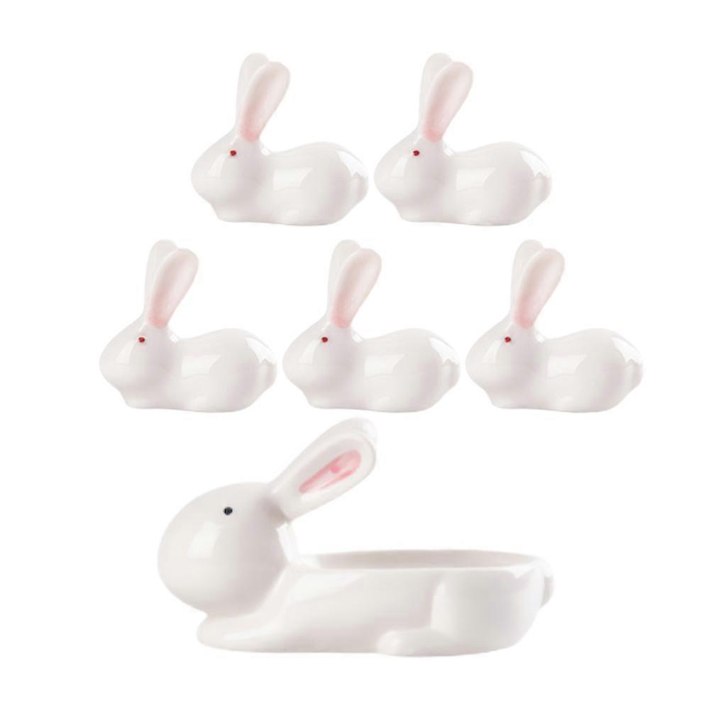 Japanese Chopstick Stand Ceramic Rabbit Shaped Rest for 1Set