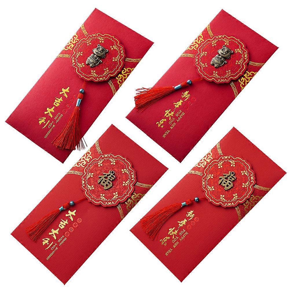 Chinese Style Red Pockets Red Money Packets for Spring Festival 16Pcs