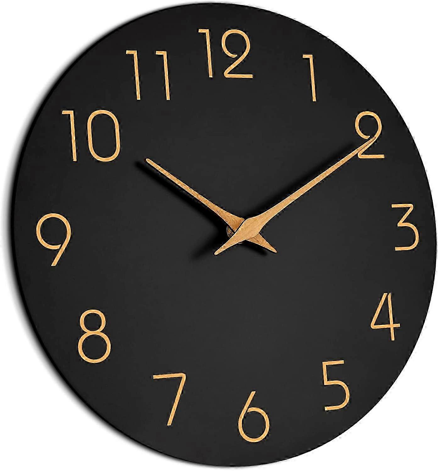 10 Inch Modern Wall Clock Silent Non Ticking Battery Operated Quartz Decorative Round Wall Clock for Office Classroom School,Black,F175539 2025