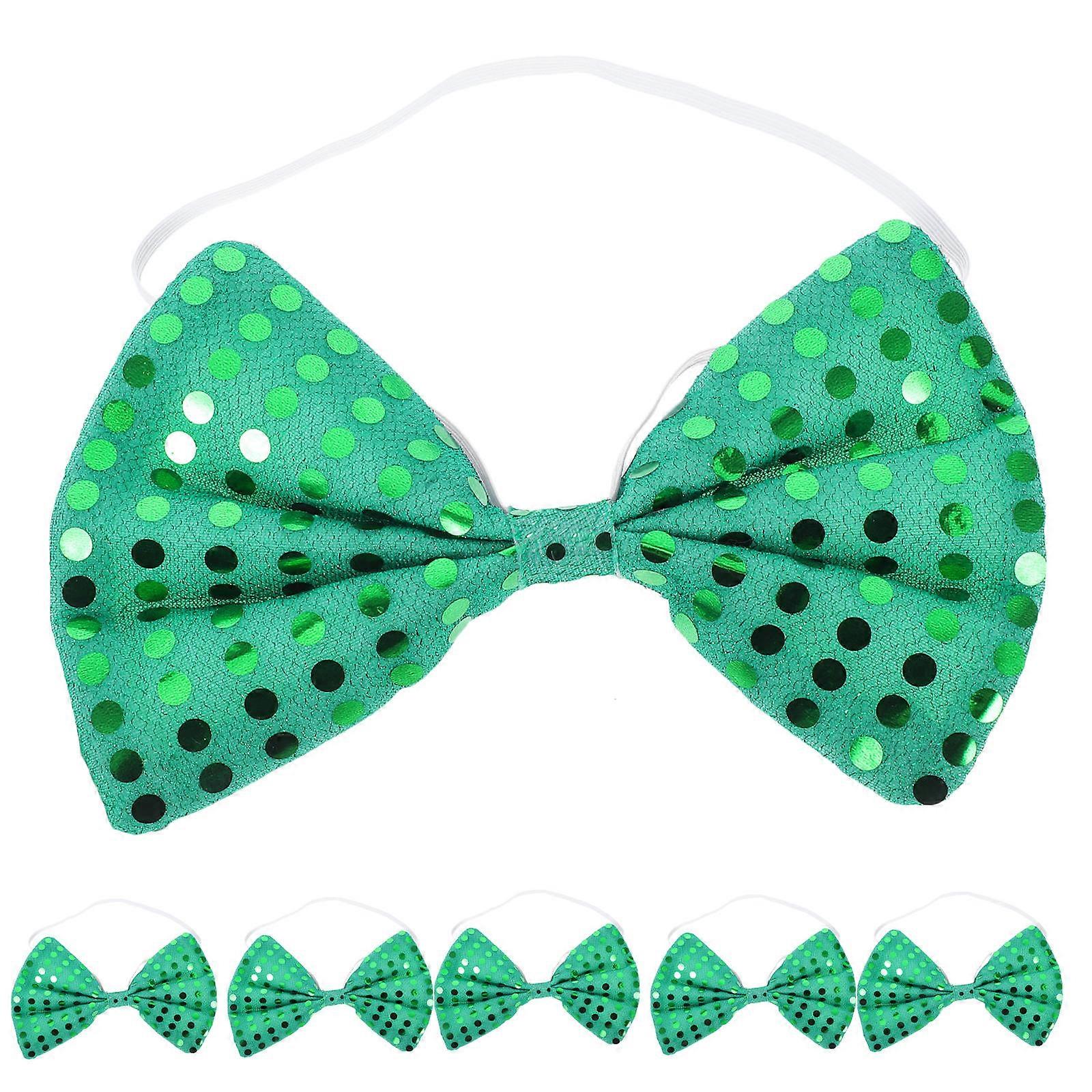 Green Festival Bow Tie Set for Decoration 18Pcs Shiny Sequin Bowties
