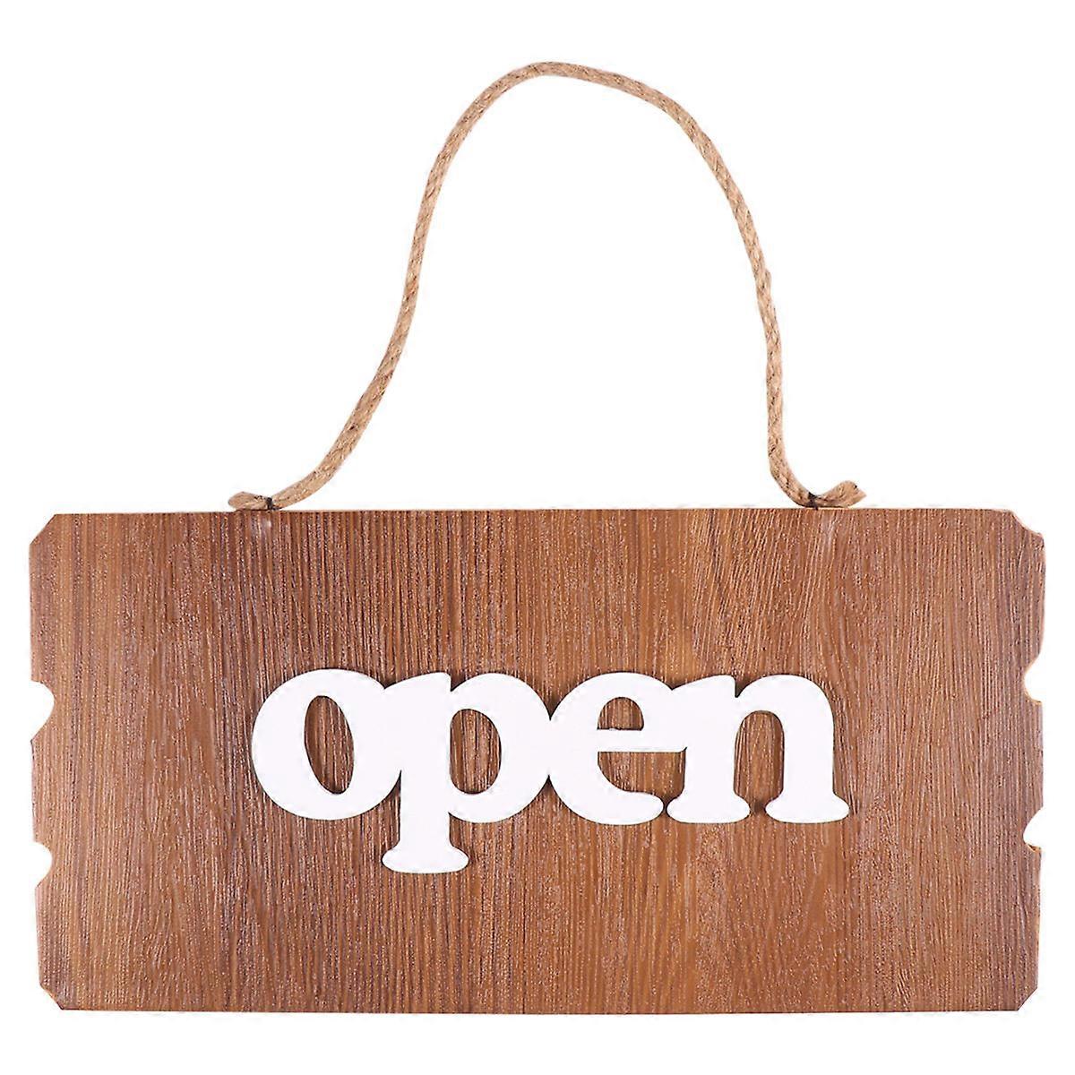 Retro Open Closed Hanging Board Wooden Store Sign 2Pcs Decorative