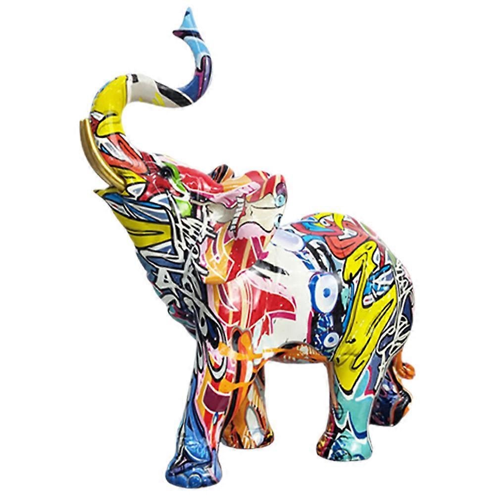 Creative Resin Elephant Ornament for Desktop Decor 2Pcs Elephant Craft