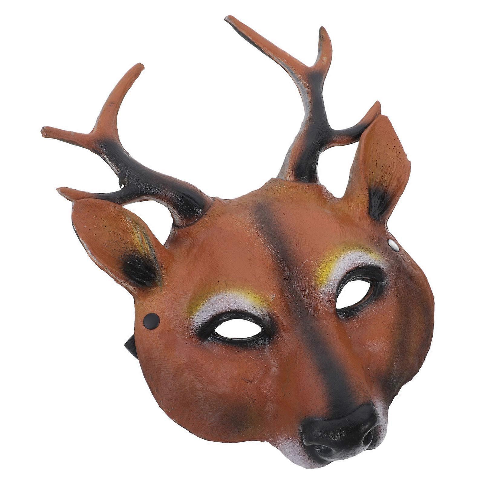 Orange Deer Design Mask Halloween Mask for Party Performance 3Pcs