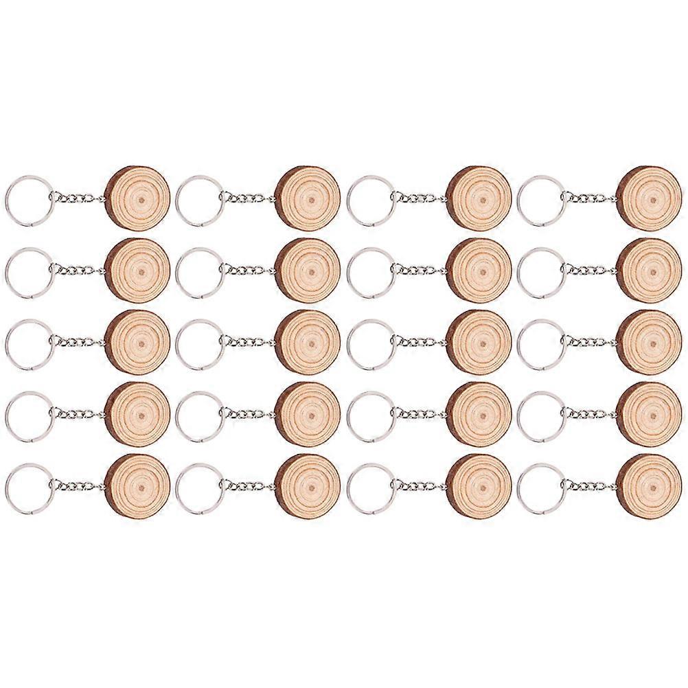 Decorative Key Decors Wood Slices Key Rings for DIY 40Pcs Multifunctional
