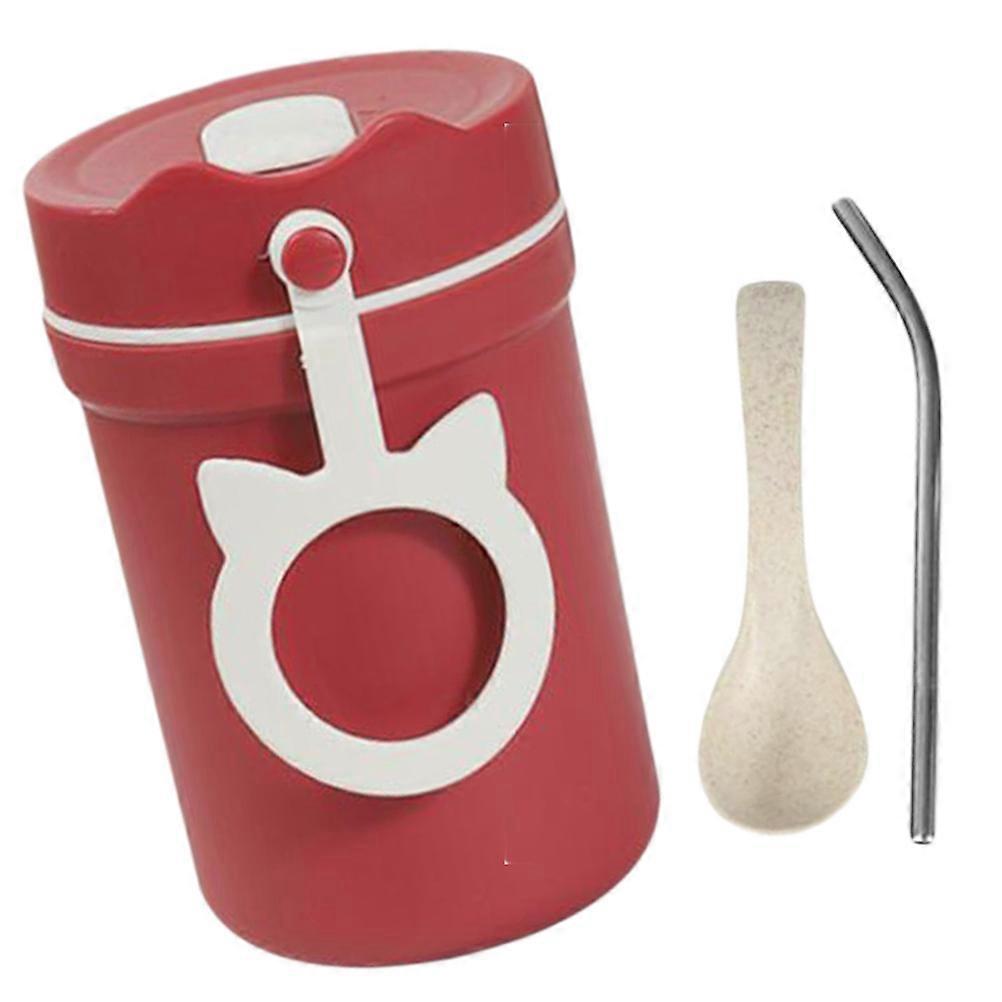 Thermal Water Bottle Insulation Portable Bottle Red 330ml Compact Round Shape 1Pc