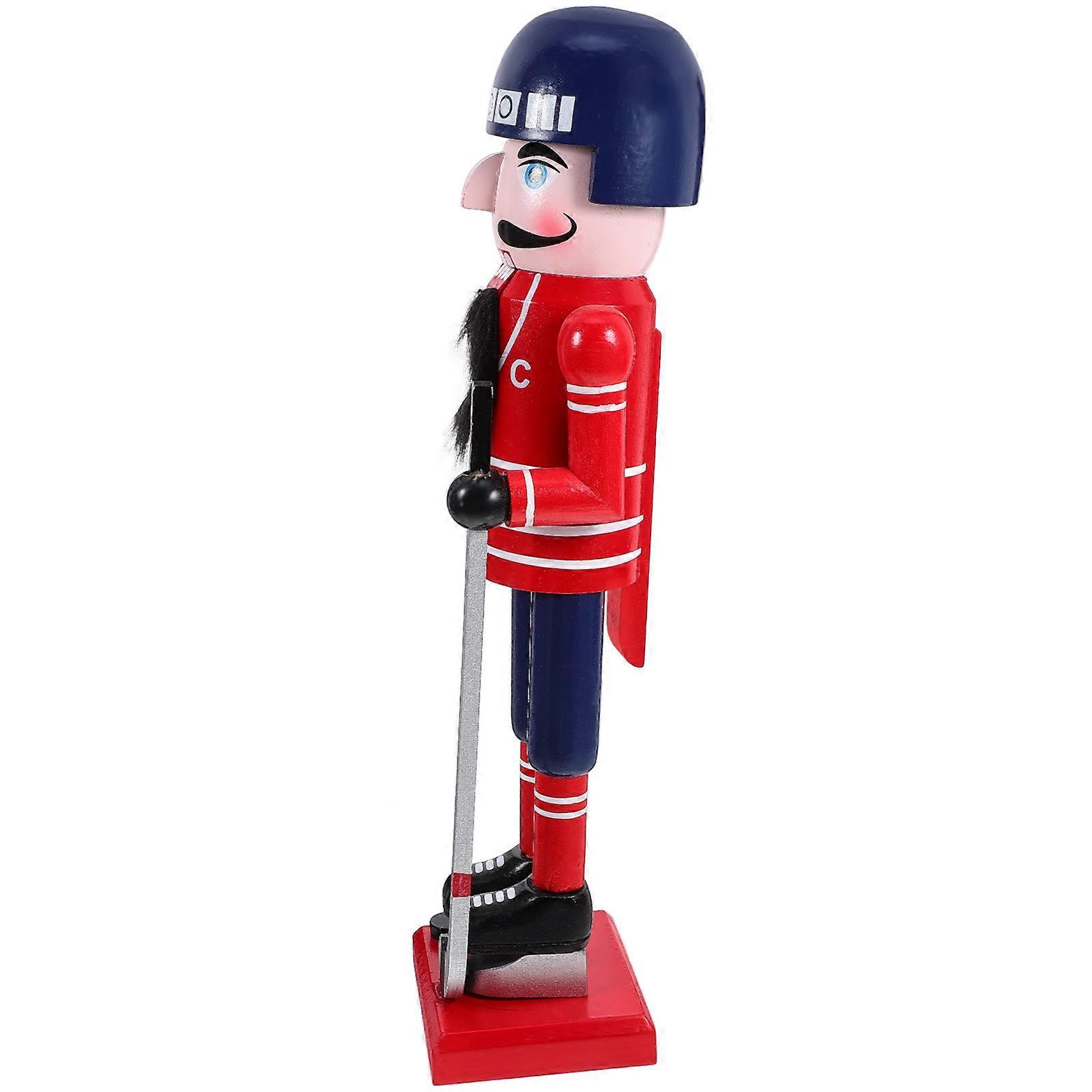 Ice Hockey Player Nutcracker for Decoration Xmas Wood Nutcracker