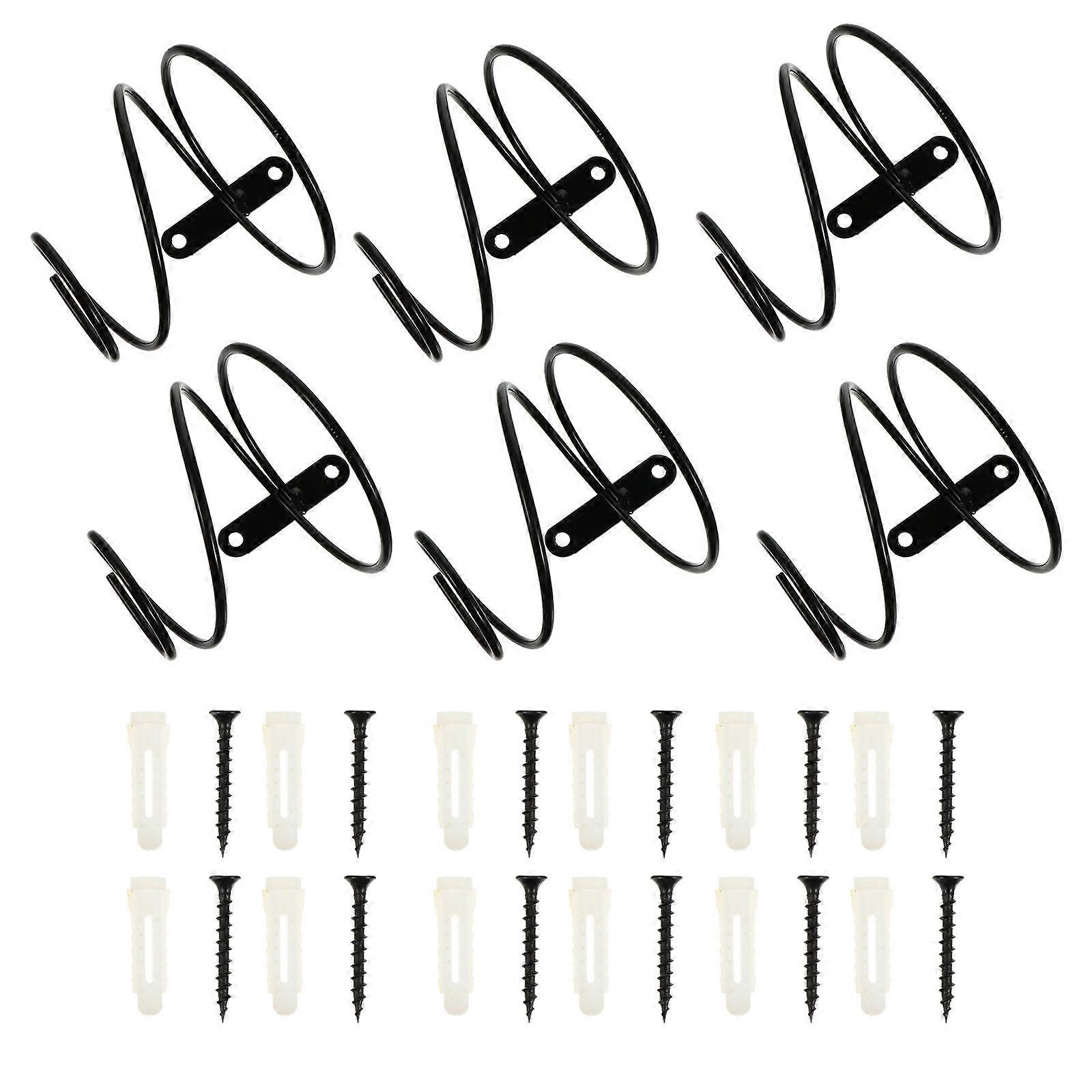 6Pcs Black Wall-mounted Racks Creative Holder For Enthusiasts And Homeowners Elegant Design Storage Solution