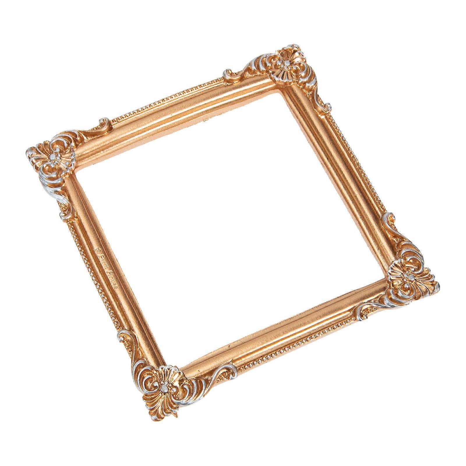 Decorative Photo Frame Resin Frame for Decor Use 4Pcs Golden Pieces
