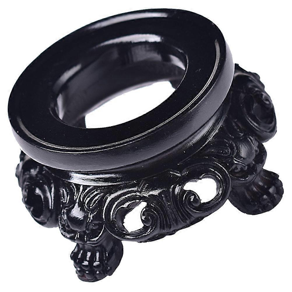 3Pcs Resin Crystal Ball Display Stand for Office and Home Black Decor