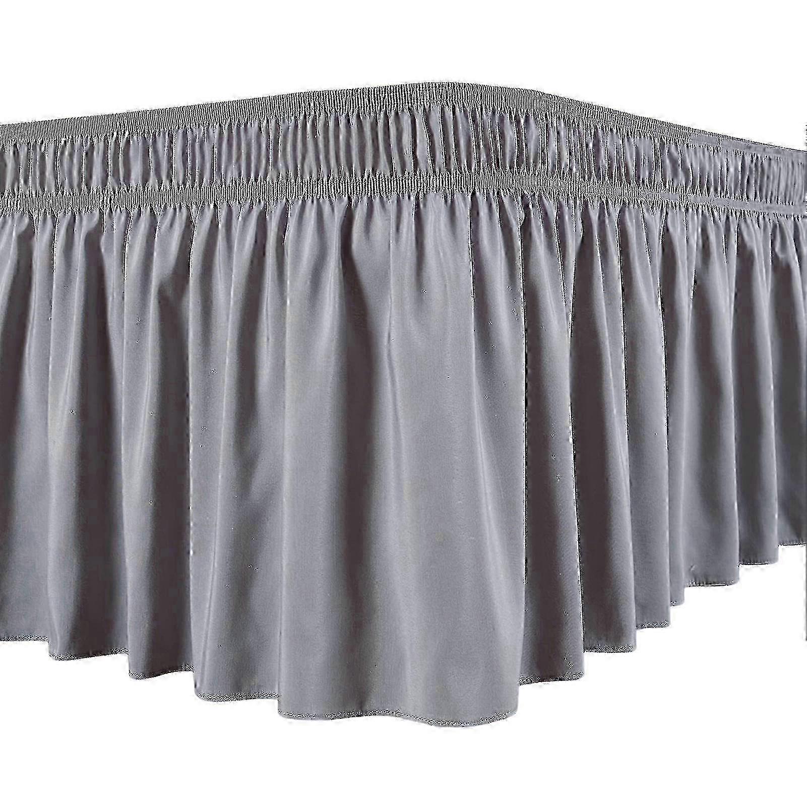 Silky Luxurious Wrap Around Bed Skirt with Elastic Easy Fit, Uniform Ruffles & Non-Fading Fabric