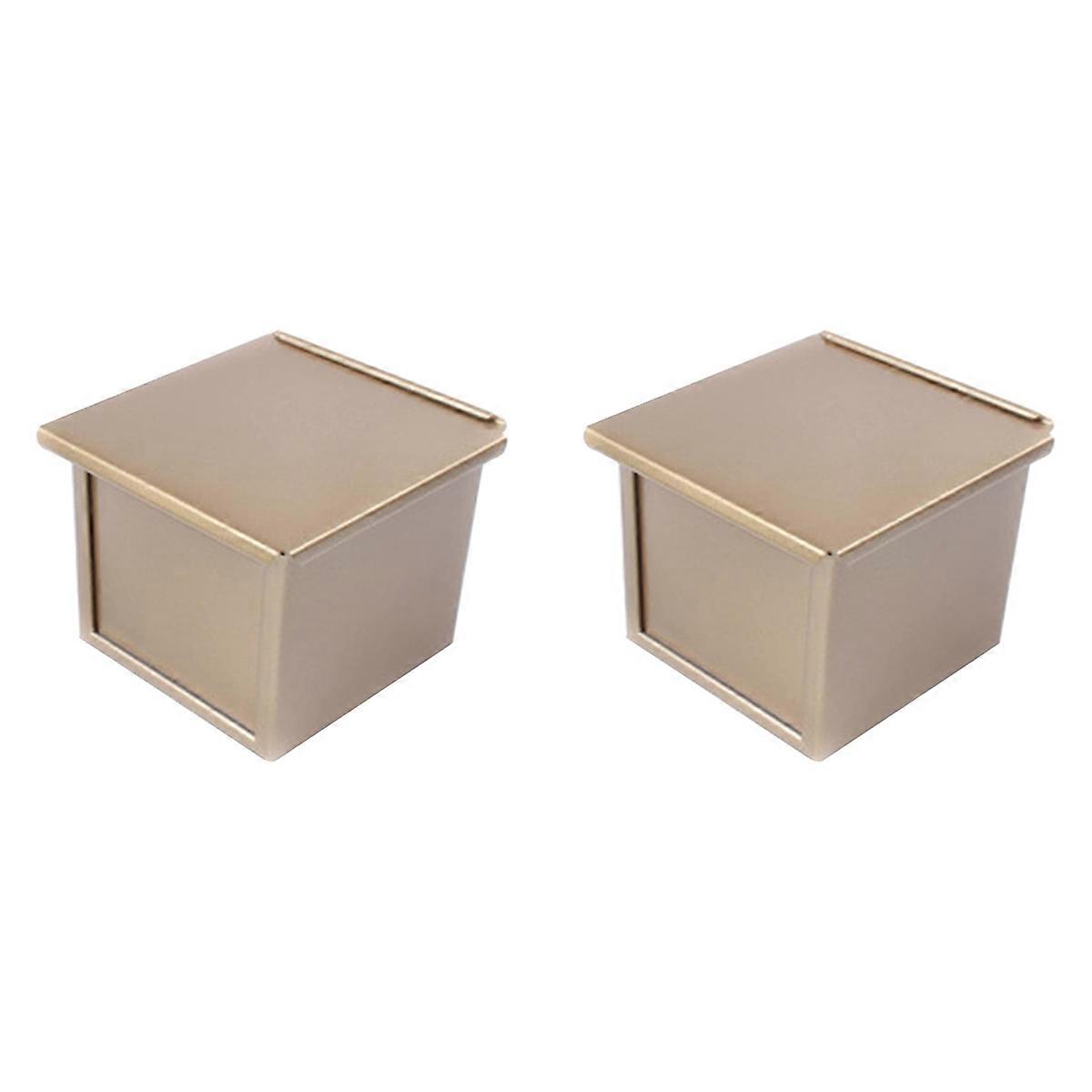 Mini Loaf Pan with Lid, Rectangle Flat Toast Box for Oven Baking