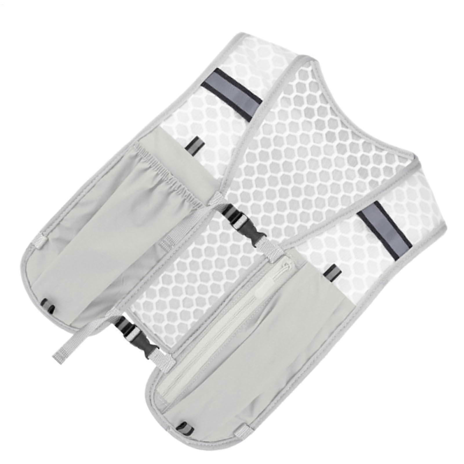 Running Vest Hydration Backpack Phone Pocket Breathable Sweatproof For Women Grey Adjustable Chest Pack With Bladder