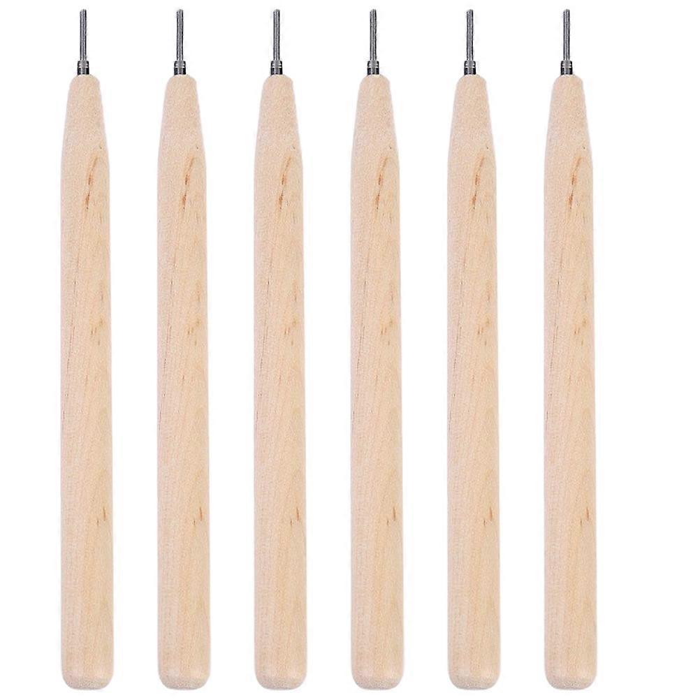 6Pcs Quilling Needle Set for Home Decoration Diy Crafting Khaki Color with Paper Rolling Function