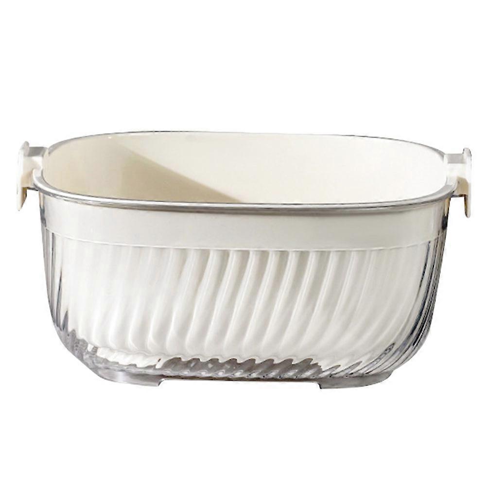 Rectangular Fruit Washing Strainer And Drain Basket For Outdoor Camping Use Featuring Reliable PET Material In 2 Sets