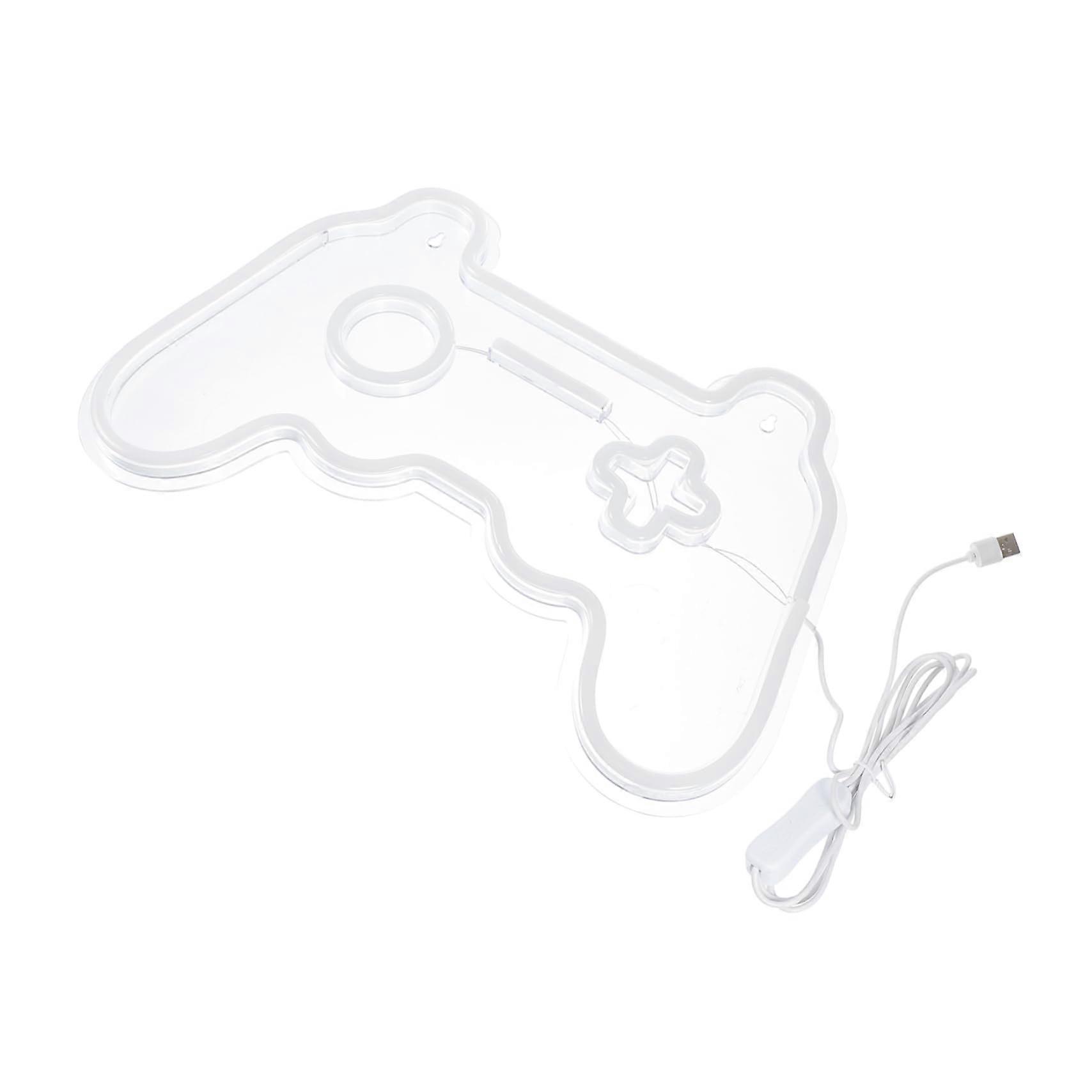 Neon Lamp Game Controller Shaped Night Light Blue For Bedroom Decor, Soft Glow, Bar Party Accent, Eye Friendly Design