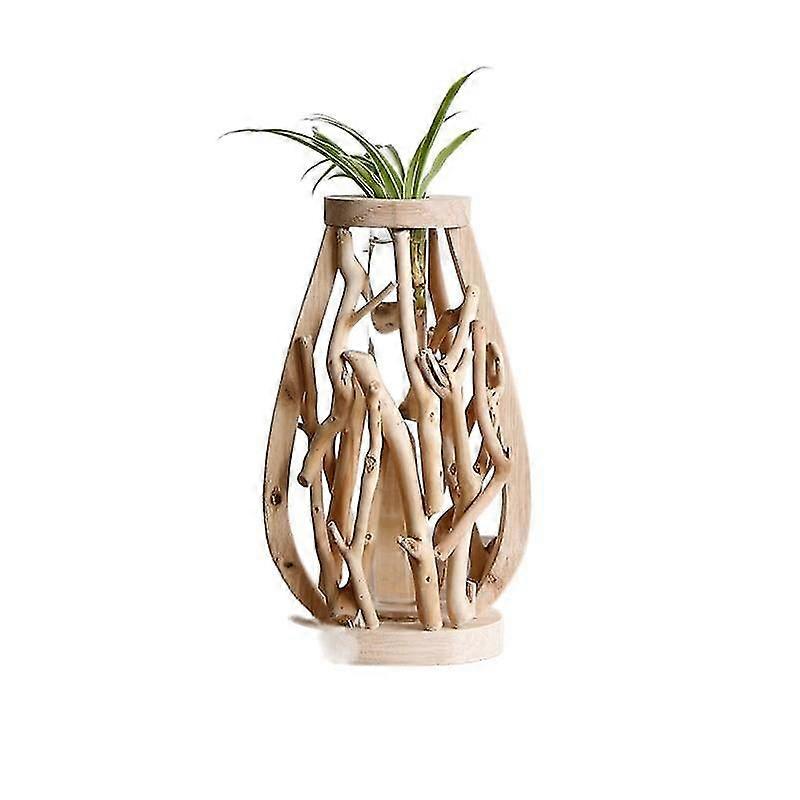 Solid Wood Vase Landscape Ornaments Mini Potted Plants