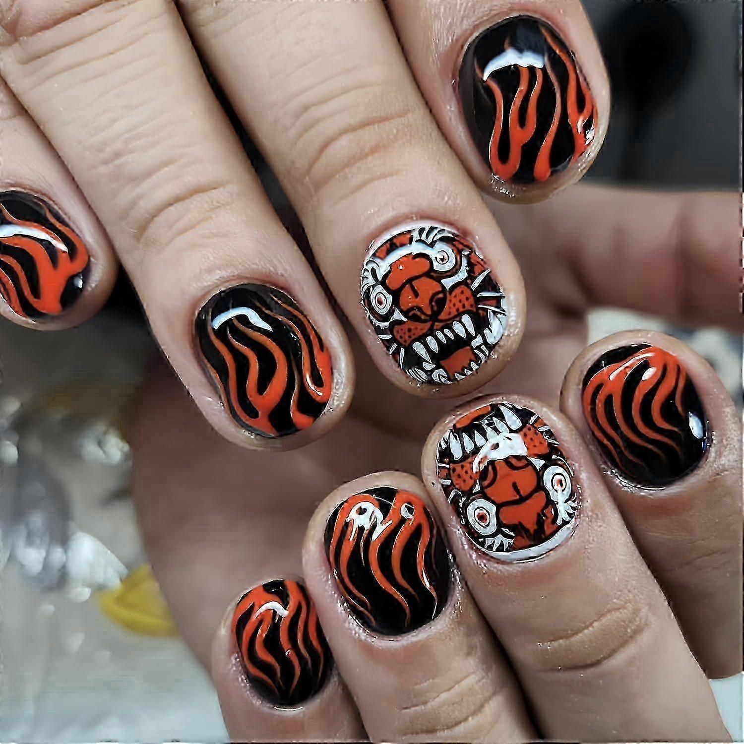 Press on Nails Square Short Length Glossy Full Cover Acrylic Square Shaped False