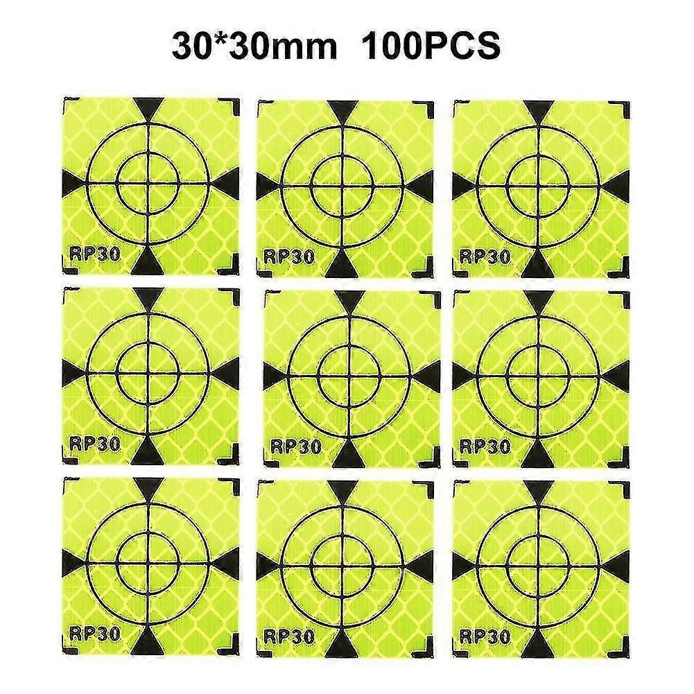 100pcs Reflector Sheet Reflective Tape Target Total Station Reflector Target Reflective Sticker Reflecto Target 20/30/40/50/60mm -jx
