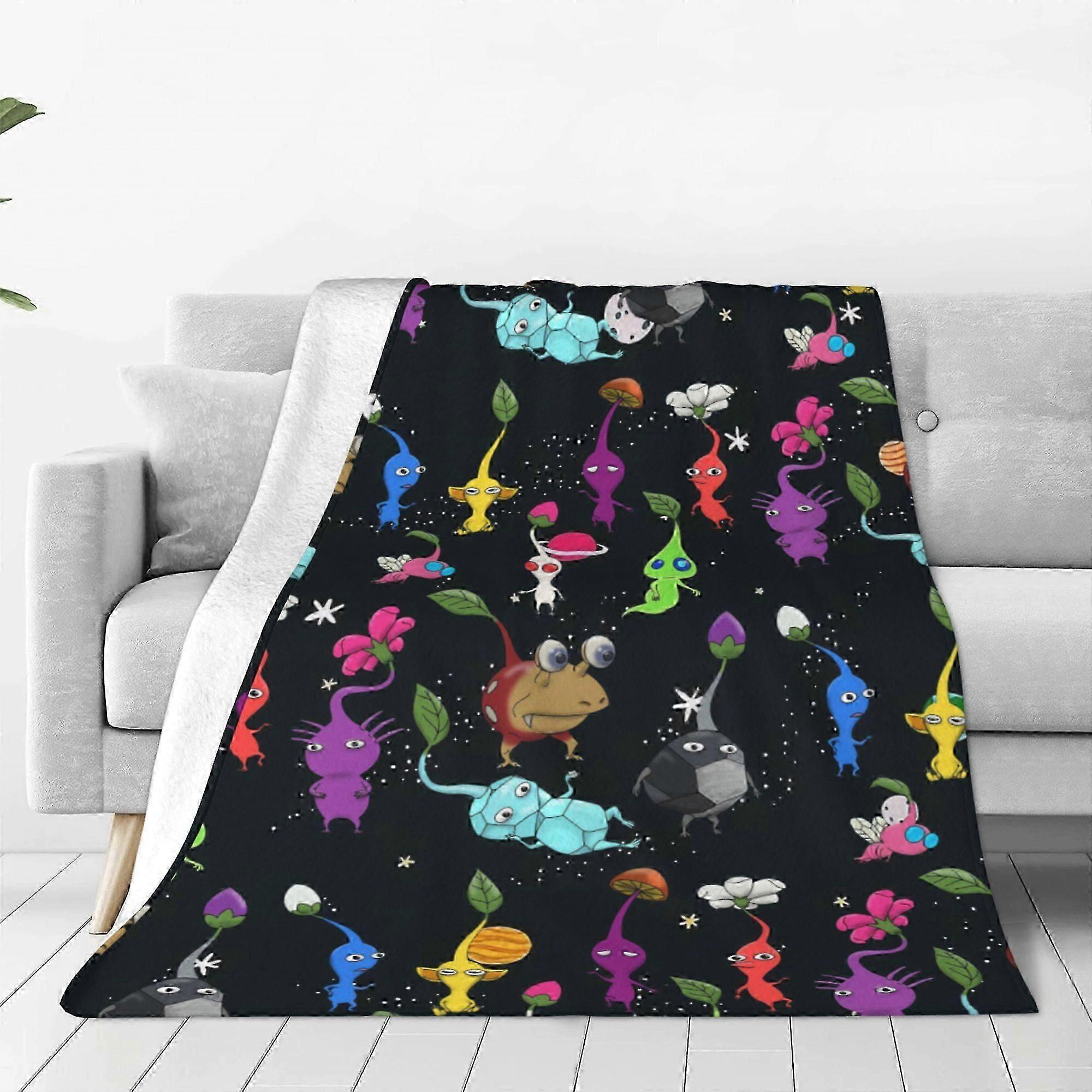 Blanket Funny Pikmin Blanket Throw Lightweight Soft Air Conditioning Flannel Blankets for Bed Couch Sofa Party DecorationsEUB28