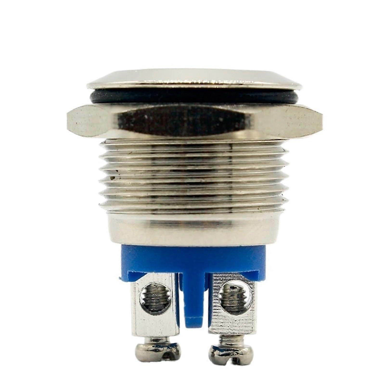 16mm Start Horn Button Momentary Stainless Steel Metal Push Button Switch Panel Mount 16mm Diameter Push Button