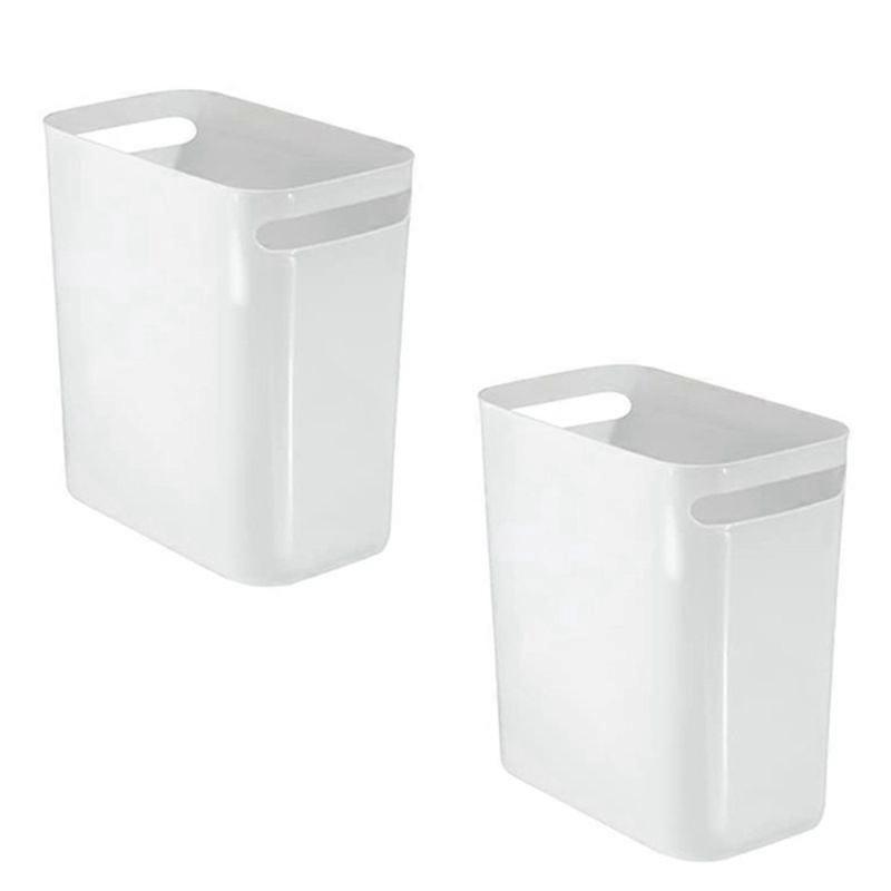 2Pack Plastic Trash Can Wastebasket, Classic Garbage Container